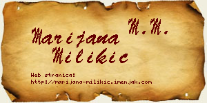 Marijana Milikić vizit kartica